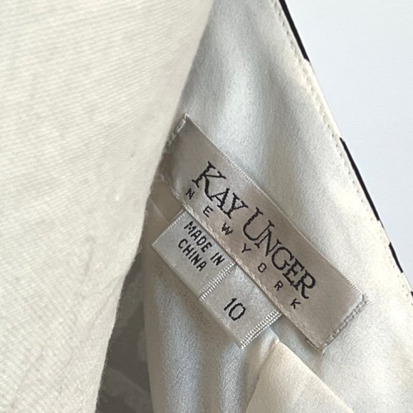 Kay Unger Halter Maxi Sundress 10 Black and White Silk - Picture 14 of 16